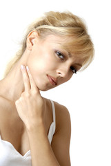 Fototapeta premium femme mal de gorge