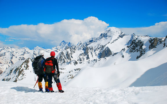 Two climbers on the Himalayan  mountain