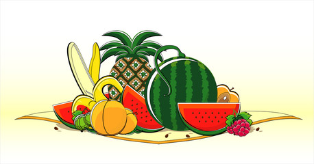 friuts of summer on napkin