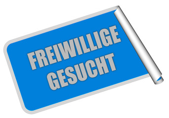 Sticker blau eckig rore FREIWILLIGE GESUCHT