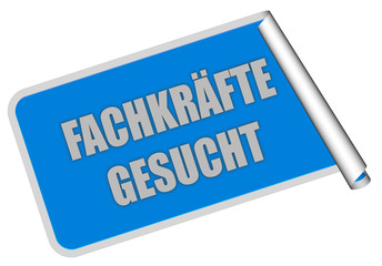 Sticker blau eckig rore FACHKRÄFTE GESUCHT