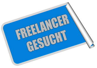STicker blau eckig rore FREELANCER GESUCHT