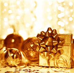Christmas golden gift decorations