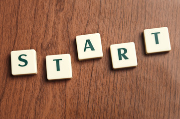 Start word made by letter pieces