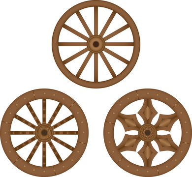 Old wooden wheels