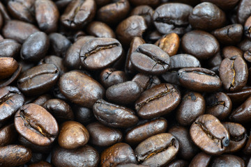 Macro of coffee beans
