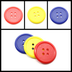 Collage of Colorful Round Buttons