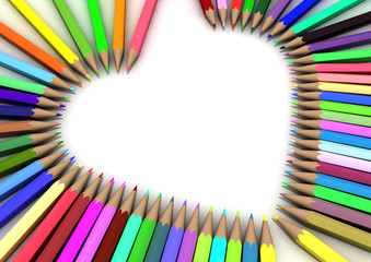 rendered image heart shape of pencils