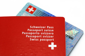 schweizer pass mit id-karte - obrazy, fototapety, plakaty