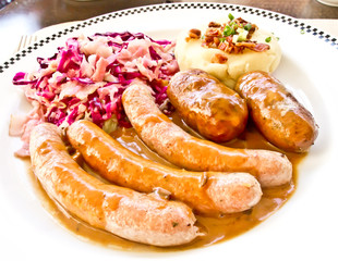 sausage steak in a fine restaurant