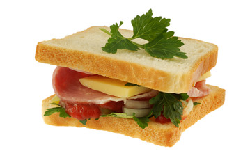 sandwich on white