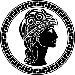 black stencil of patrician women. first variant