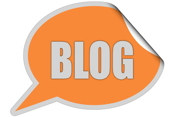 Sticker orange curl oben BLOG