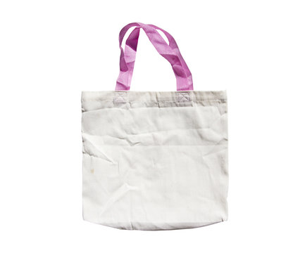 White reusable shopping bag  isolate on white background