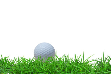 Golf ball on green grass