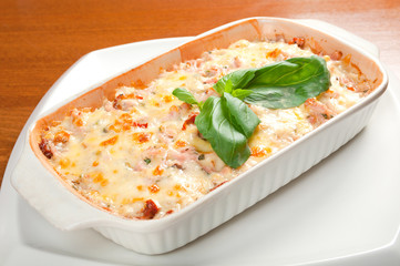 Lasagna with beef .Italian cuisine