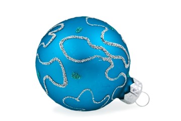 nice blue newyear ball on a white background