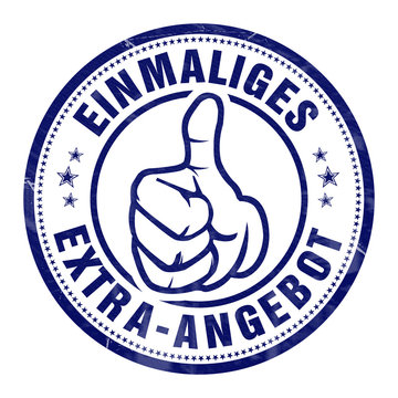 einmaliges extra-angebot stempel button