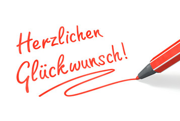 Herzlichen Glückwunsch! rot