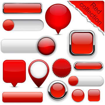 Red high-detailed modern buttons.