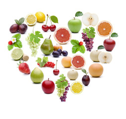 Früchte in Herzform
