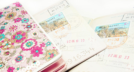 Fototapeta na wymiar passports and visas