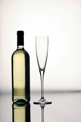 wine bottle and glass