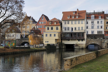 Fototapeta na wymiar cityscape with neckar canal, esslingen