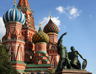 Fototapeta na wymiar Minin i Pozharsky, Katedra św Bazylego, Plac Czerwony, Moskwa.
