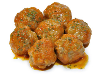 Media docena de albóndigas.