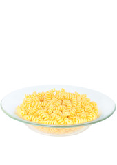 Macaroni in a transparent plate