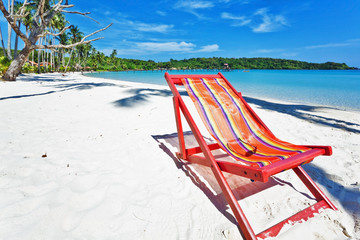 sun beach chair at the beach