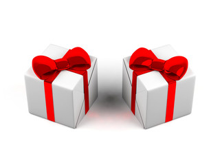 Gift box isolated on white. 3D image.