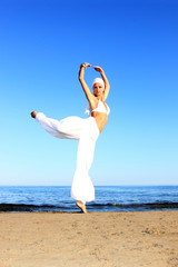 Beautiful woman enjoying the beach