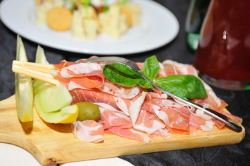 slices of ham on plate