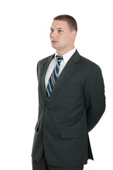 Business man portrait isolated on white