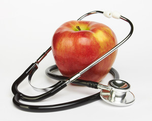 Apple and stethoscope