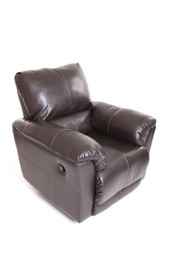 New Leather Recliner Isolated On White
