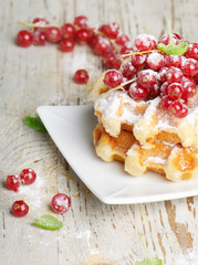belgian waffles with berries
