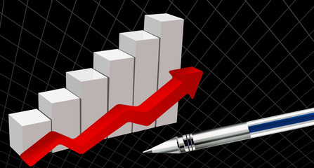 Business Profit Graph with Vector Pen