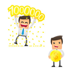 set of funny cartoon manager