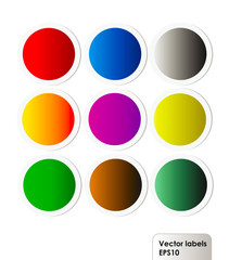 Vector set of colorful labels