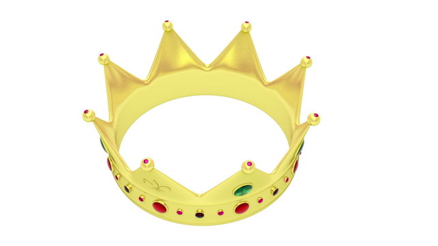 Crown rotates on white background