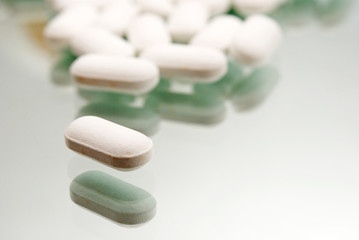 spilled pills on the mirror