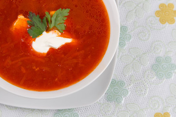 Plate tomato soup