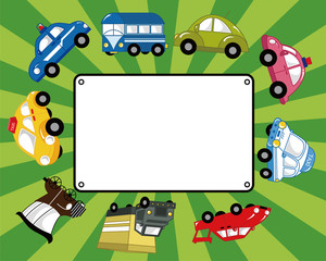 Obraz premium cartoon car card