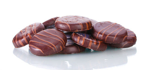 Сhocolate cookies isolated on white