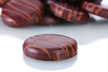 Сhocolate cookies isolated on white