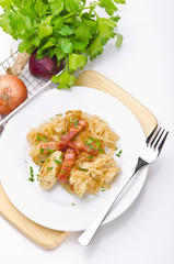 Schlesische Kartoffelklöße mit Kasseler und Sauerkraut