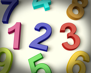 Kids Multicolored Numbers Representing Numeracy And Education